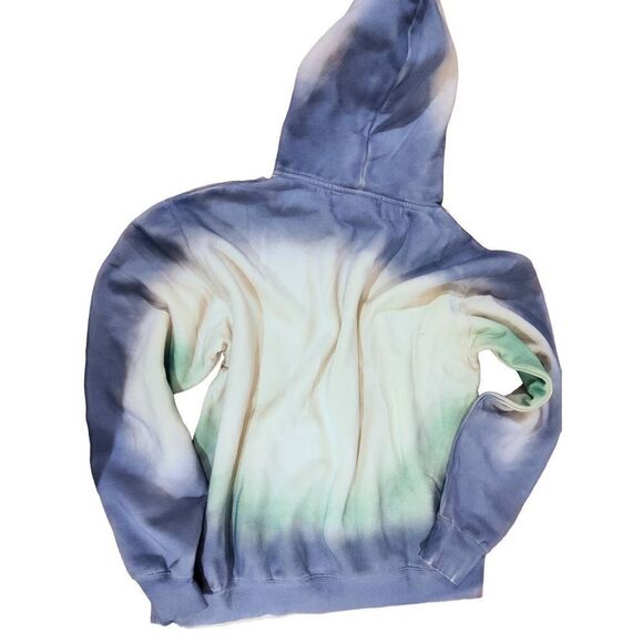JUNGLES JUNGLES SPRAY DYED HOODIE BIRCH BLUE GREEN XL - Picture 2 of 15